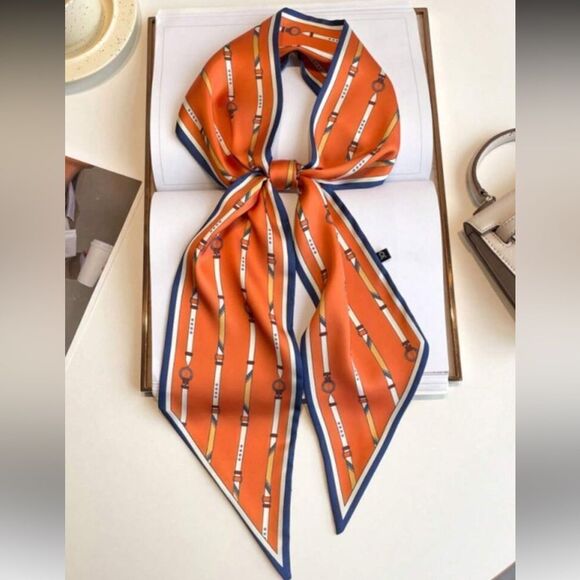 Anthropologie Accessories - Orange Striped Scarf S33